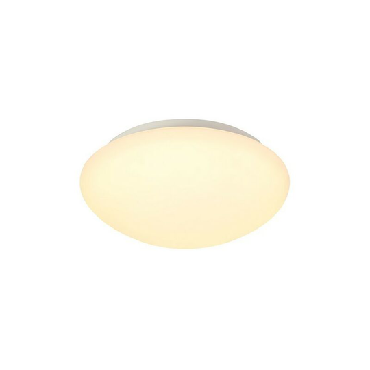 Flush Ceiling, 1 x 18W led, 3000K, 872lm, IP44, White, Frosted Glass - Luminosa Lighting
