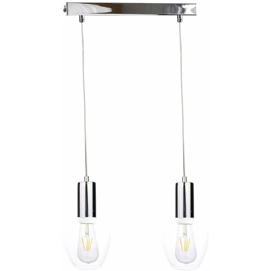 Keter Verre Bar Pendant Ceiling Light Silver, 50cm, 2x E27