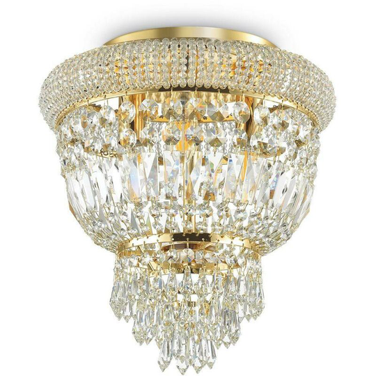 Ideal Lux Dubai - 3 Light Ceiling Light Chandelier Brass, E14