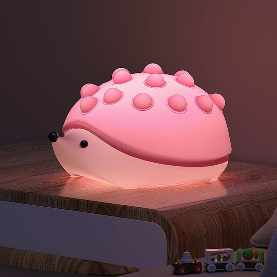 Aougo - Kids Night Light, usb Silicone Dimmable Touch Bedside Lamp for Girls Boys, Warm Light Plus Colorful Light Baby Night Light for Nursery Decor