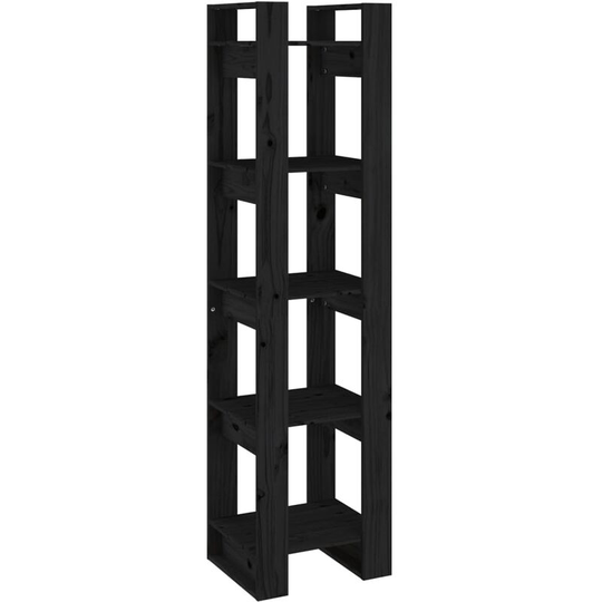 Book Cabinet/Room Divider Black 41x35x160 cm Solid Wood Pine Vidaxl Black