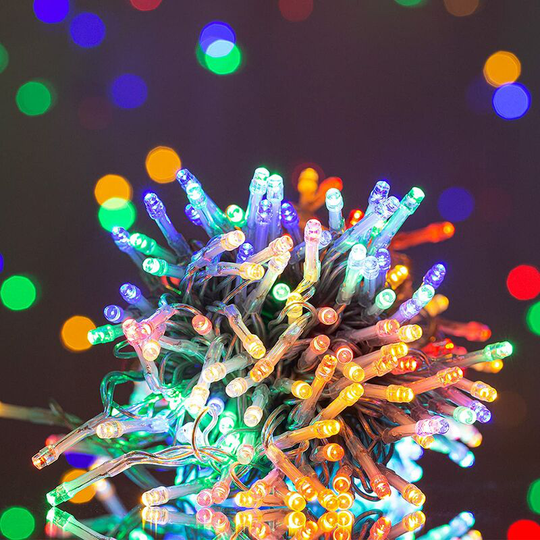 500 Multicolour LEDs Multifunction Timer Clear Cable Outdoor String Fairy Lights 50M - Multicolour