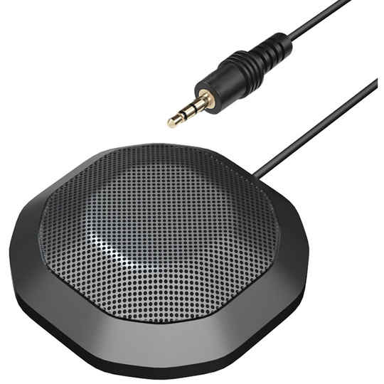 Asupermall - Portable 3.5mm Plug Conference Microphone 360¡ã Omnidirectional Condenser Computer pc Mic Plug and Play Small Microphone for pc Laptop