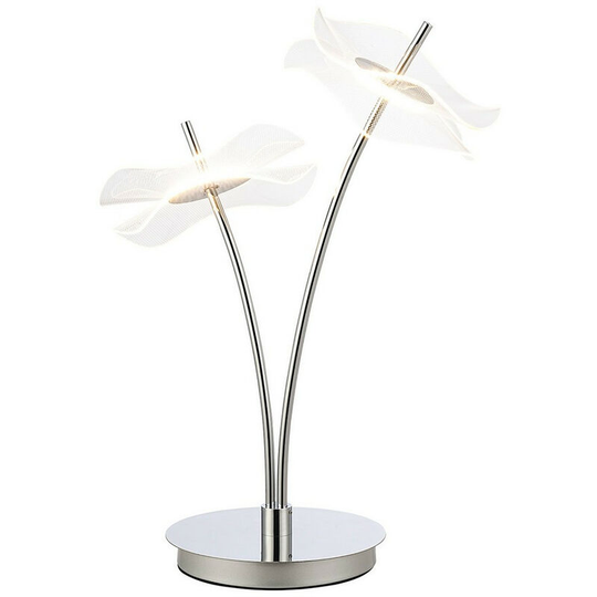 Luminosa Lighting - Luminosa Amsterdam Table Lamp, 2 Light 6W led, 4000K, 920lm, Polished Chrome