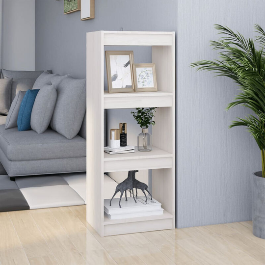 Asupermall - Book Cabinet/Room Divider White 40x30x103.5 cm Solid Pinewood