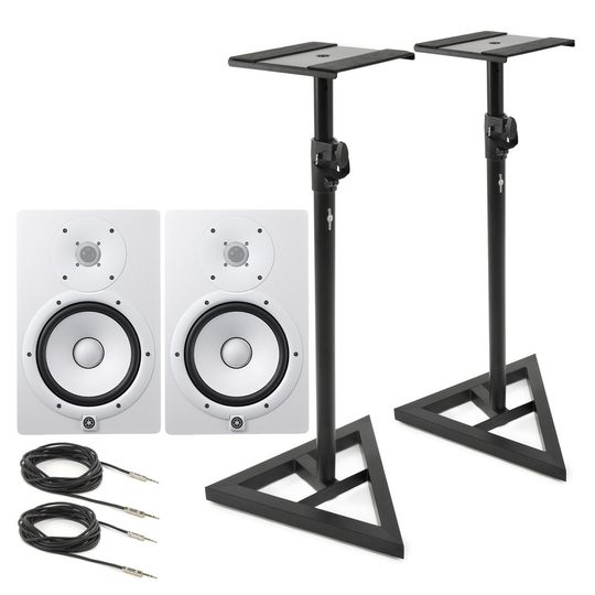 Yamaha HS8W Full-Range Studio Monitor (Pair) White with Stands
