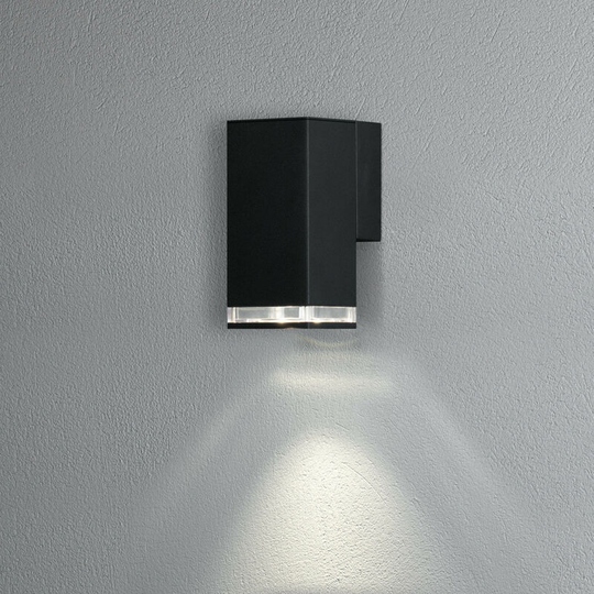 Konstsmide Pollux Outdoor Modern Down Wall Light Black GU10, IP44