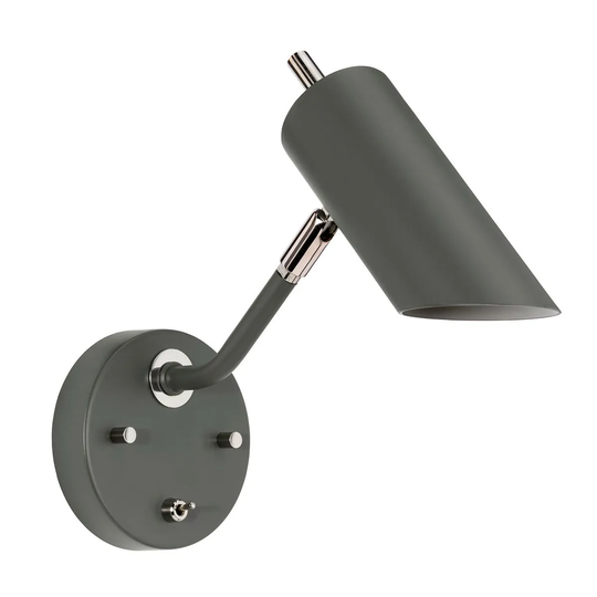 Elstead Lighting Quinto 1 Light Wall Light Dark Grey Polished Nickel