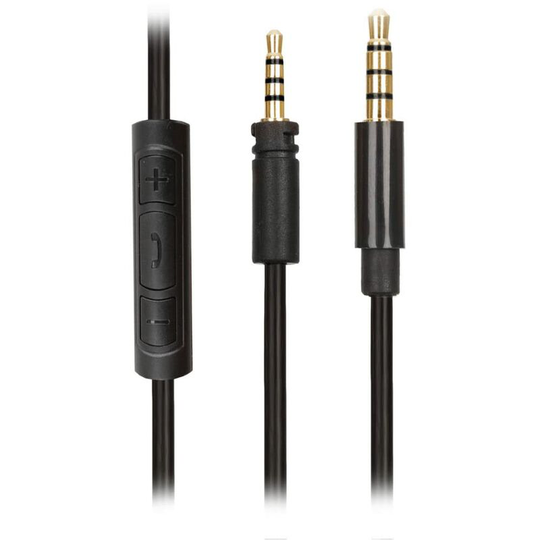 Reytid 1.8m Audio Cable Compatible with Sennheiser Momentum 2.0 with Volume Control and Microphone - Inline Lead - Black