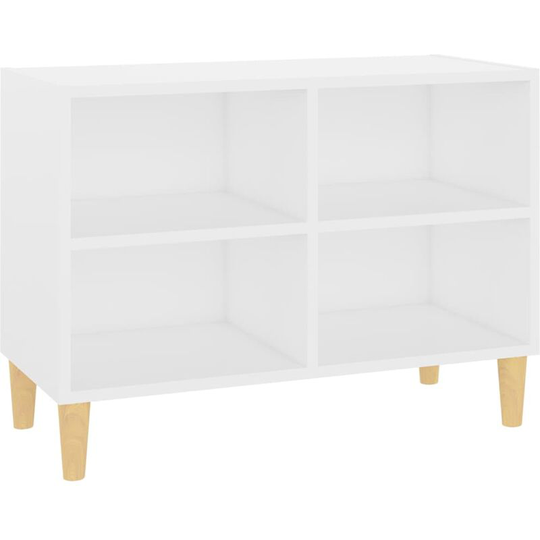 Tv Cabinet with Solid Wood Legs White 69.5x30x50 cm Vidaxl White