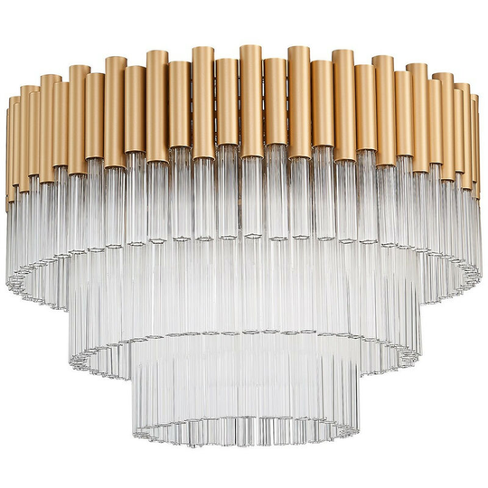 Spring Contemporary Ceiling 7 Light Gold, Crystal