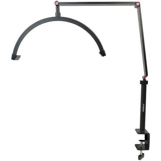 Andoer - HD-M3X Desktop led Video Light Half-moon Shaped Fill Light 3000K-6000K Dimmable with C-Clamp Desk Mount Metal Light Stand for Beauty Salon