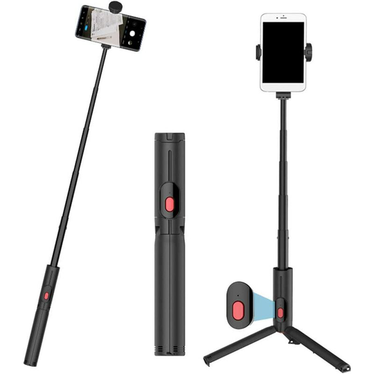 Selfie Stick, Bluetooth Selfie Stick Bluetooth Tripod Telescopic Adjustable Selfie Stick 3 in 1 Extendable 360° Rotation for