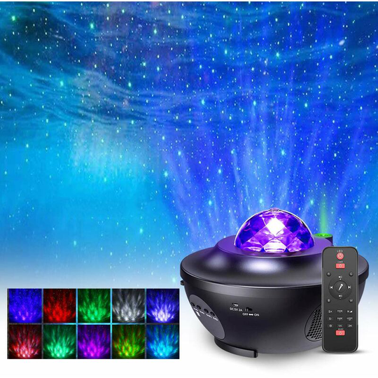 Langray - Star Projector, Bluetooth rgbw Galaxy Projector, Star led Night Light Speaker Sound Sensor Control with Remote Control for Baby Room