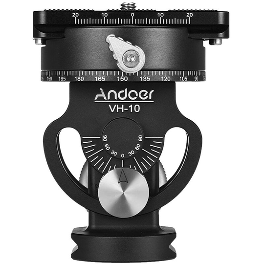 Vh-10 2 Way Pan/Tilt Tripod Head Panoramic Bird Watching Photography Head With Quick Release Plate 3 Bubble Level Carry Bag Replacement For Sirui L10