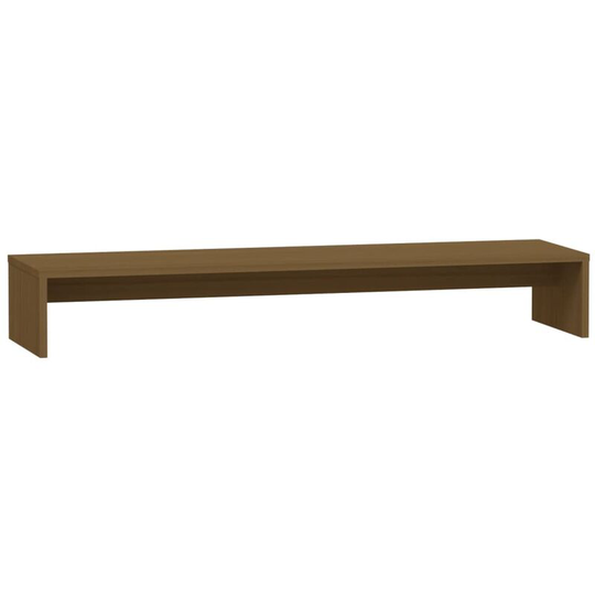 Monitor Stand Honey Brown 100x27x15 cm Solid Wood Pine Vidaxl Brown