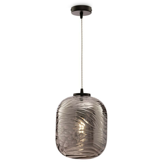 Maytoni Lighting - Maytoni Modern - Dunas Modern Dunas Matt Black Dome Pendant Ceiling Light Glass Shade