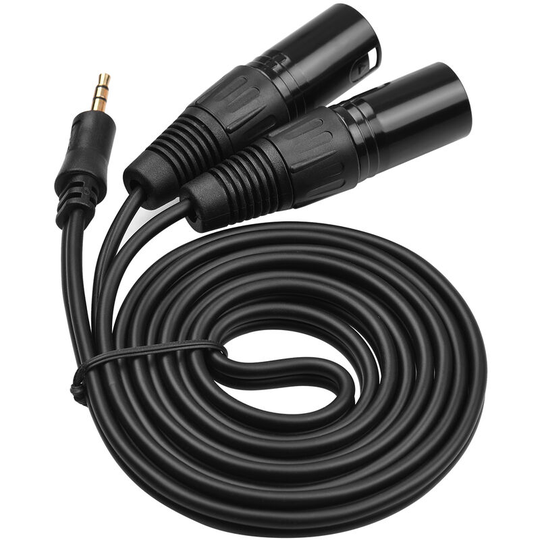 3.5mm to Dual xlr Cable Male 1/8 Inch to 3-Core Double xlr Audio Cable 4.9Ft trs Audio Adapter Stereo Microphone Cable,Black,Male - Black,Male