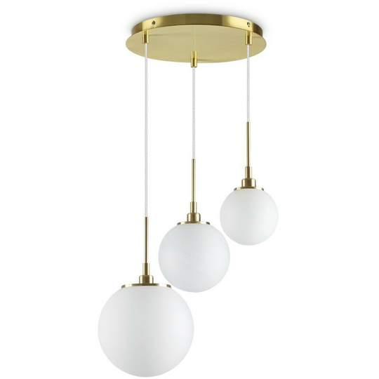 Ideal Lux grape - Indoor Globe Cluster Ceiling Pendant Lamp 3 Lights White, G9