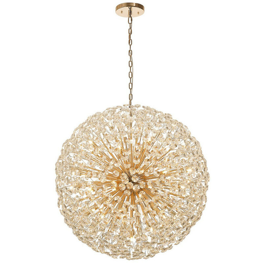 Luminosa Salisbury Ceiling Pendant 1m Sphere 48 Light G9 French Gold, Crystal