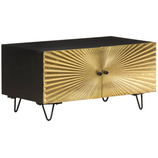 Coffee Table 90x50x45 cm Solid Mango Wood Vidaxl Black