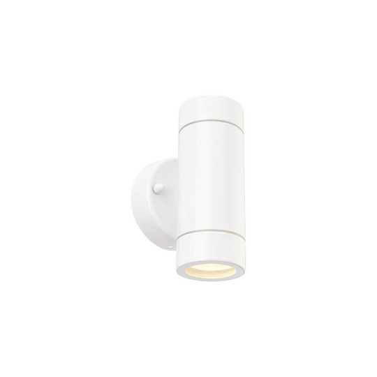 Saxby Palin - 2 Light Outdoor Up Down Wall Light Gloss White, Glass IP44, GU10