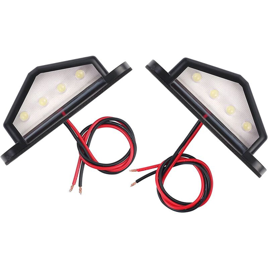 Aougo - 2 x 4 led License Plate Lights Lamp led Bulb Rear License Plate Light Waterproof for Truck Van Trailer Car Vehicle Caravan 12V 24V