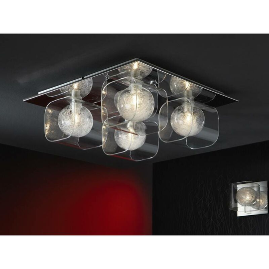 Schuller Eclipse - 4 Light Crystal Flush Ceiling Light Chrome, G9