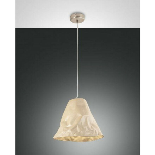 Fabas Luce Crumple Dome Pendant Ceiling Lights Khaki Glass, E27