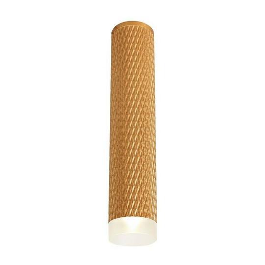 1 Light 30cm Surface Mounted Ceiling GU10, Champagne Gold, Acrylic Ring - Luminosa Lighting