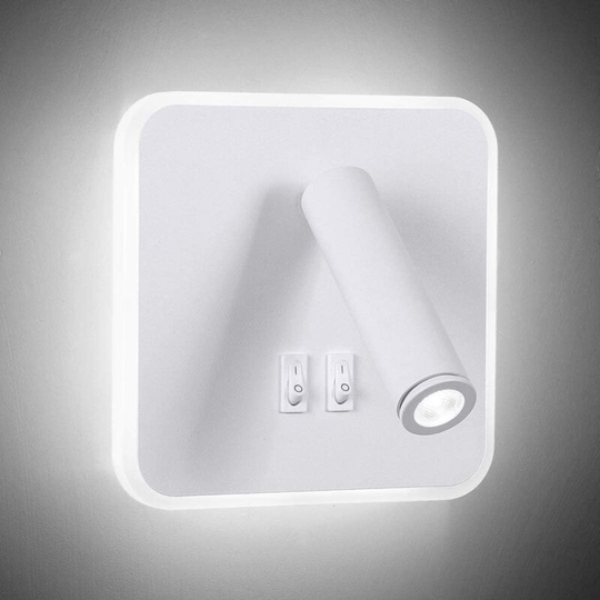 Modern 8W led Wall Light with 350° Swivel Switch 3W led Wall Sconce for Bedroom Living Room Bedside, 6000K White