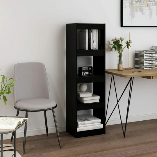 Asupermall - Book Cabinet Room Divider Black 40x30x135.5 cm Pinewood
