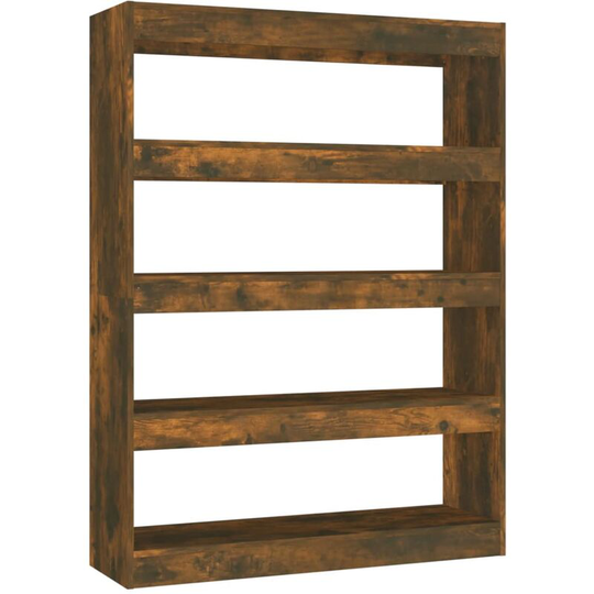 Book Cabinet/Room Divider Smoked Oak 100x30x135 cm Vidaxl Brown
