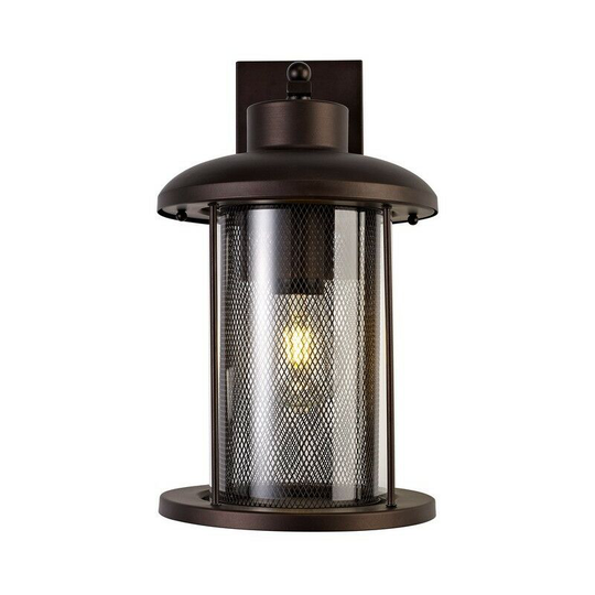 Extra Large Wall Lamp, 1 x E27, Antique Bronze, Clear Glass, IP54 - Luminosa Lighting