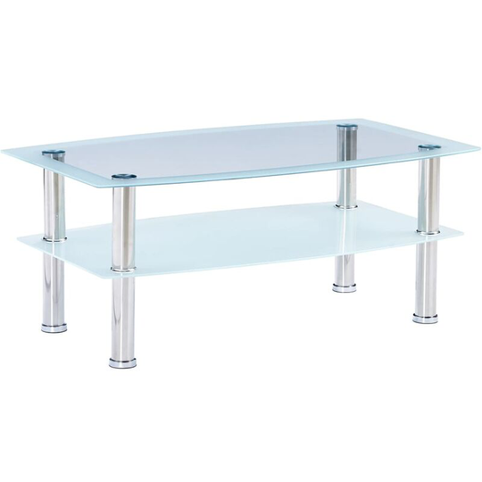 Coffee Table White 100x60x42 cm Tempered Glass Vidaxl White