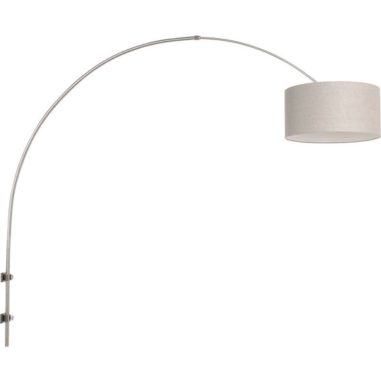 Sienna Sparkled Light Wall Lamp with Shade Brushed Steel, Grey Shade