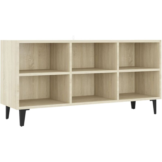 Tv Cabinet with Metal Legs Sonoma Oak 103.5x30x50 cm Vidaxl Brown
