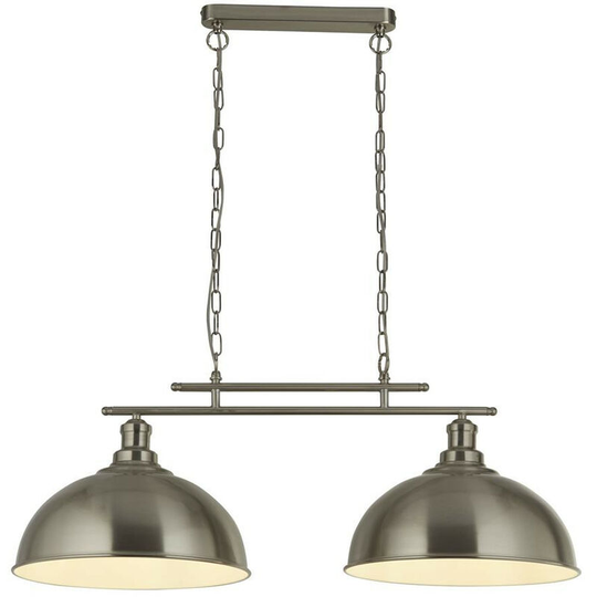 Searchlight Fusion 2 Light Ceiling Bar, Satin Silver, Ss Shades