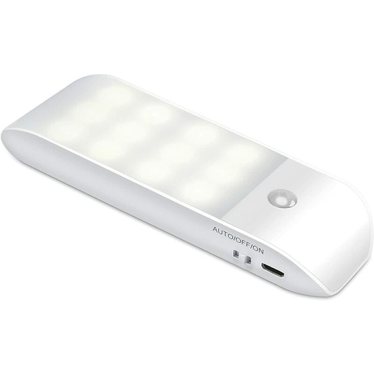 Aougo - Automatic led Night Light, usb Rechargeable Motion Sensor Night Light, on/auto/off, Natural White Cabinet Light, Magnetic, for Living Room,