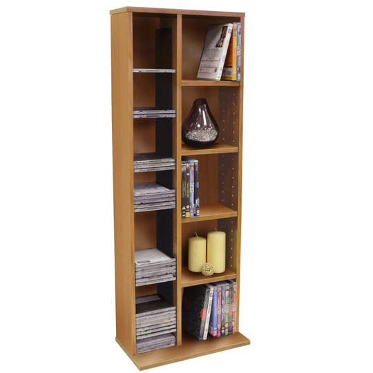 Techstyle Claremont 219 Cd / 56 Dvd Blu-ray Video Multimedia Storage Unit Beech