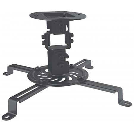 Manhattan Projector Mount Ceiling Universal Tilt Swivel & Rotate Height: 15cm Max 13.5kg Black Lifetime Warranty
