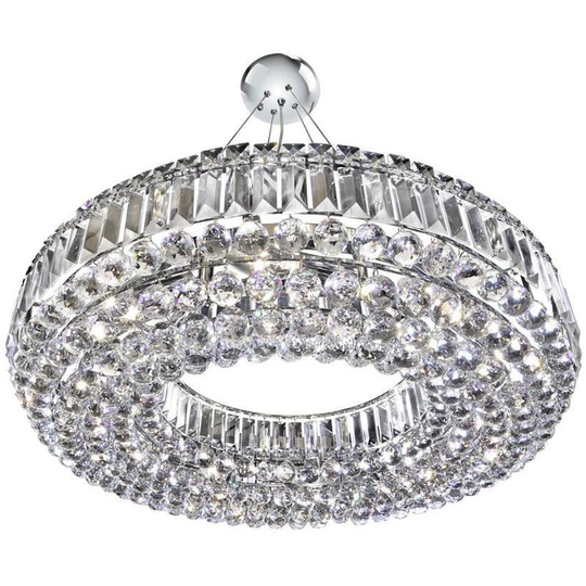 Searchlight Lighting - Searchlight Vesuvius - 10 Light Small Ceiling Pendant Chrome with Crystals, E14