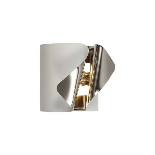 Wall Lamp, 1 x 7W led, 3000K, 490lm, Sand White, Polished Chrome - Luminosa Lighting
