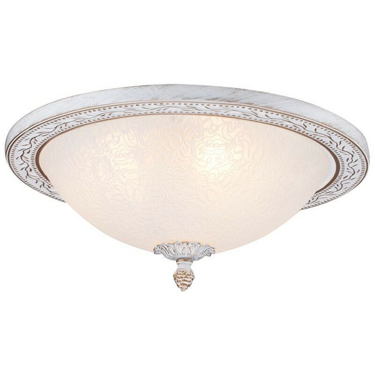 Aritos Flush Bowl Ceiling Lamp White with Gold, 3 Light, E27