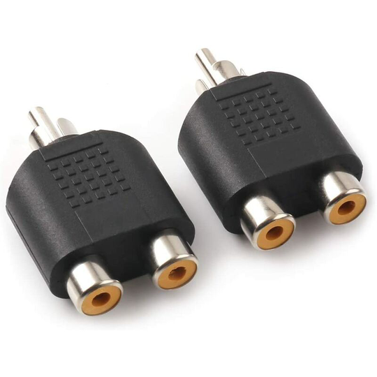 Male to 2 rca Female Audio Heads rca ma rca f Interconnect Stereo Audio Adapter 2 Packs (rca M-2xRCA f)