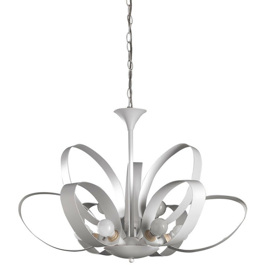 36-onli - serena Designer 9 Light White Metal Pendant