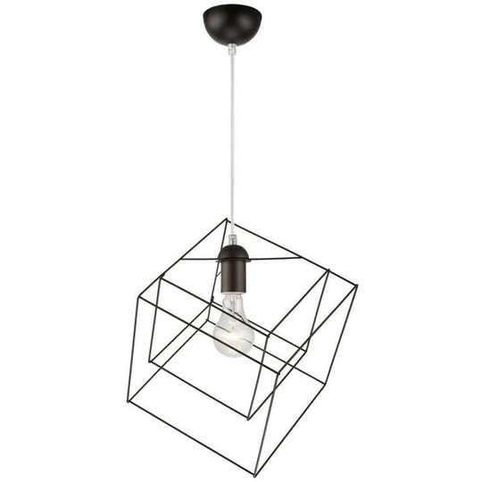 Wire Frame Pendant Ceiling Light Black, 1x E27