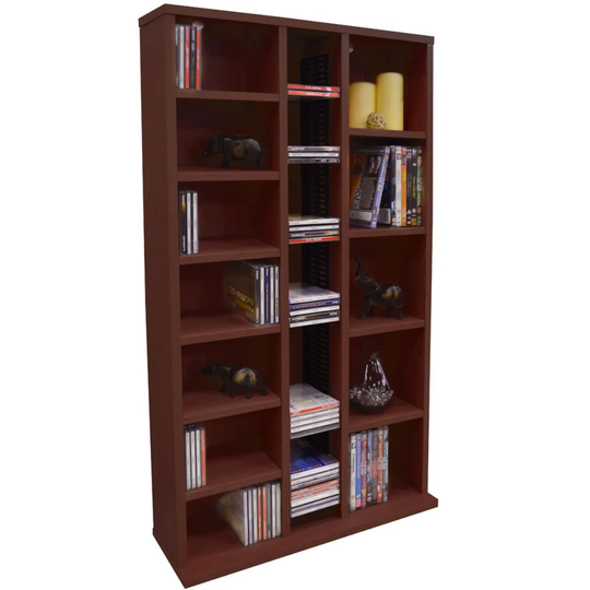 Techstyle St Laurence 355 Cd / 130 Dvd Blu-ray Media Storage Shelves Mahogany