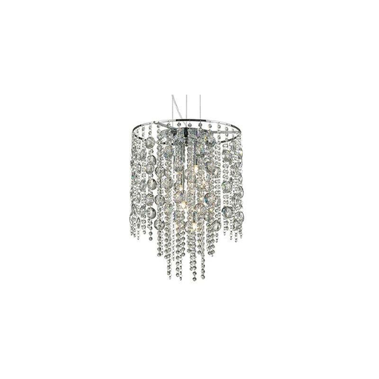 Ideal Lux Lighting - Ideal Lux Evasione - 8 Light Ceiling Pendant Chrome with Crystals, G9