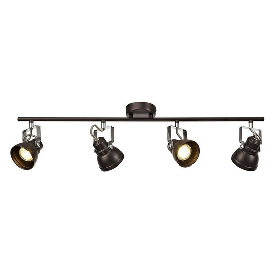 Luminosa Lighting - Adjustable Bar Spotlight, 4 x GU10 (Max 10W led), Oiled Bronze, Polished Chrome
